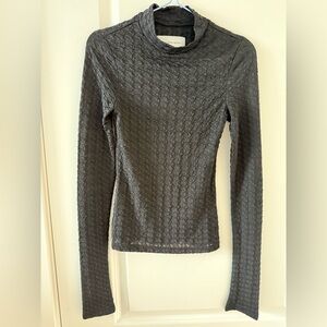 The Noli Shop Textured Black Long Sleeve Top Issey Miyake style